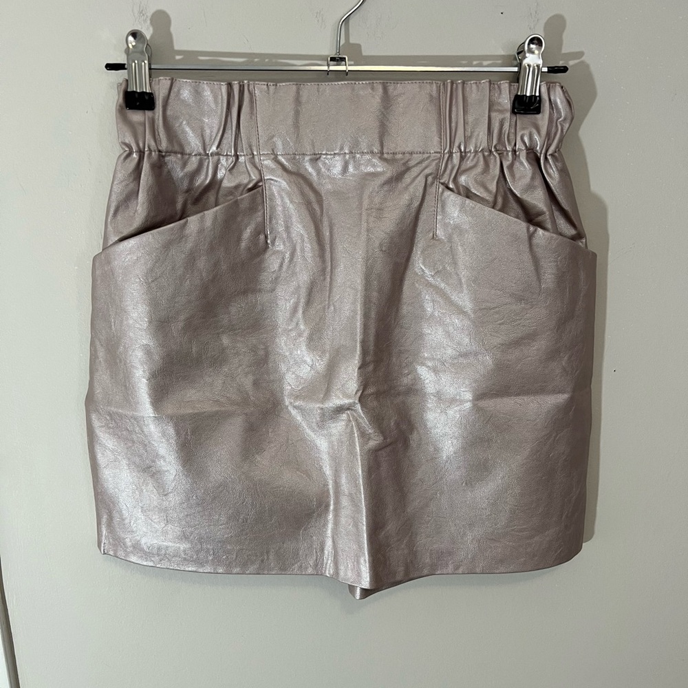Zara Basic NWT Metallic Mini Skirt